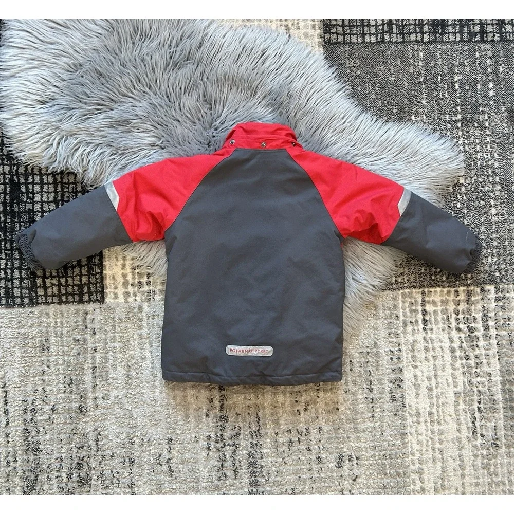 Polarn O.‎ Pyret Wear Everywhere Red/Charcoal Waterproof Winter Jacket Size 4-5Y